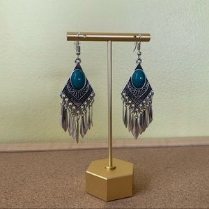 Paparazzi Boho feather dangle statement earrings